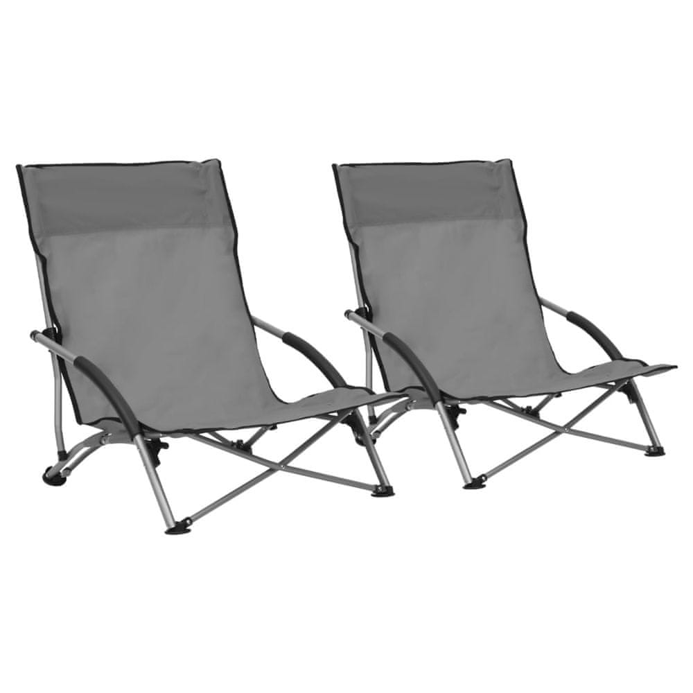 Petromila vidaXL Skladacie plážové stoličky 2 ks sivé látka